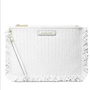 Micheal Kors large Woven leather Zip pouch/wristlet